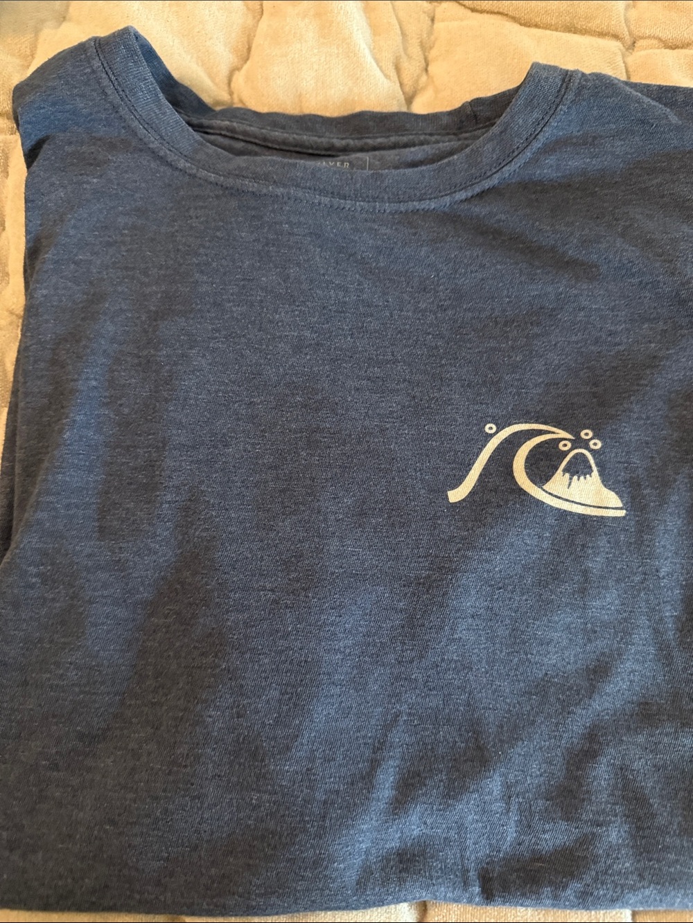 Quiksilver Navy Tee with White Wave Logo